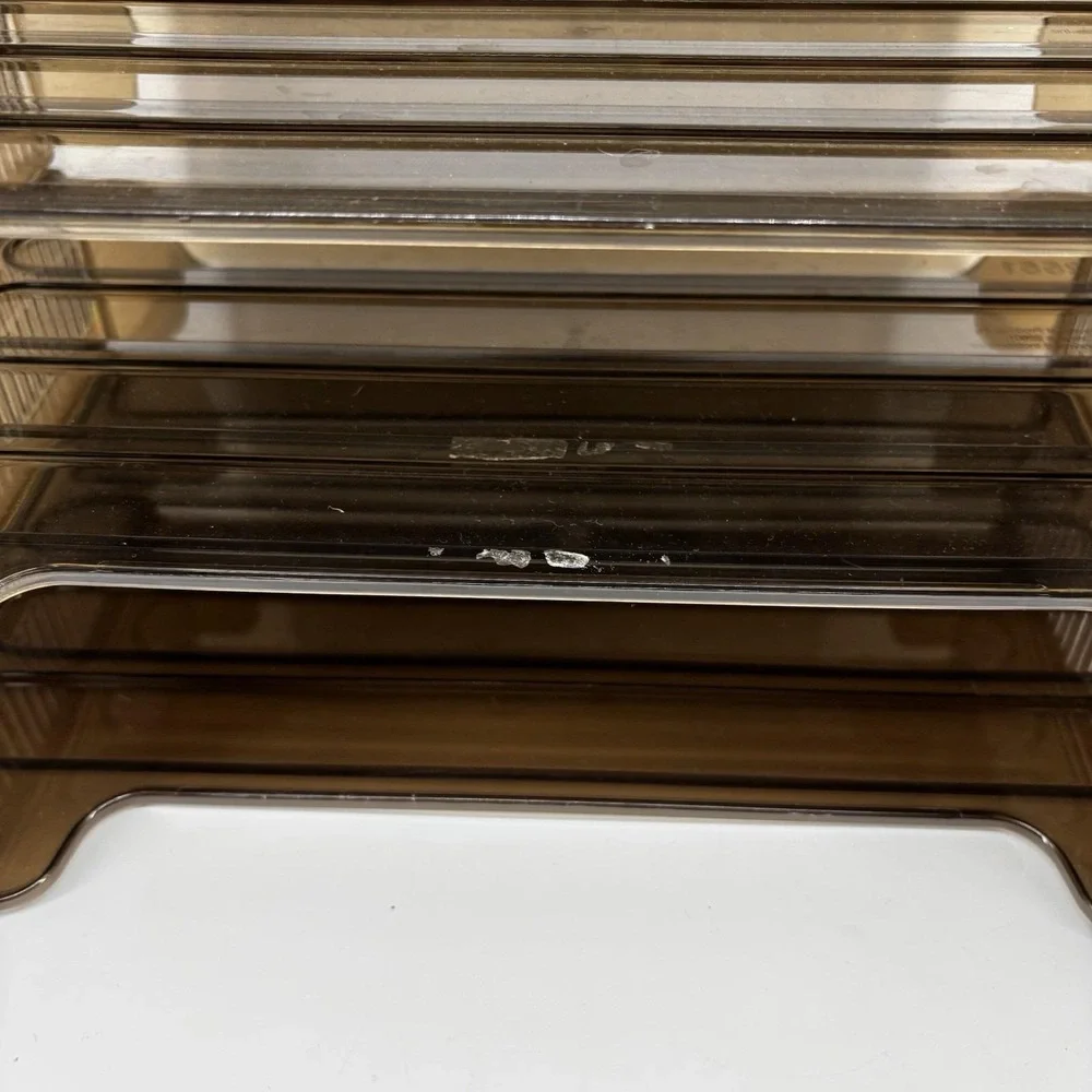 Vintage Rubbermaid Retro Stacking Trays Office Document Brown Amber  MCM Y2K